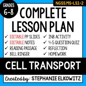MS-LS1-2 Cell Transport Lesson