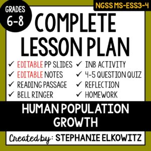 MS-ESS3-4 Human Population Growth Lesson