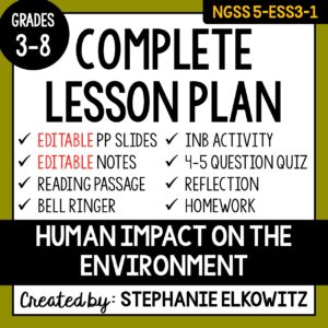 5-ESS3-1 Human Impact on the Environment Lesson