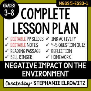 5-ESS3-1 Negative Impact on the Environment Lesson