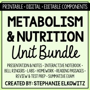 Metabolism and Nutrition Unit Bundle