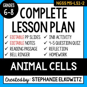 MS-LS1-2 Animal Cells Lesson