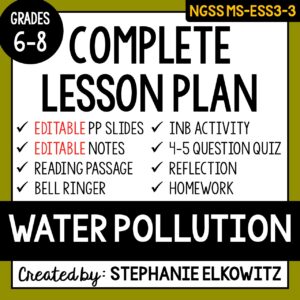 MS-ESS3-3 Water Pollution Lesson
