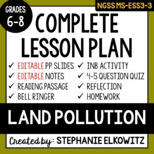 MS-ESS3-3 Land Pollution Lesson