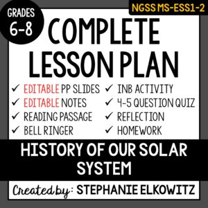 MS-ESS1-2 History of our Solar System Lesson