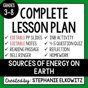 Sources of Energy on Earth Lesson