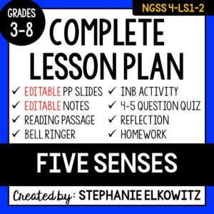 4-LS1-2 Five Senses Lesson