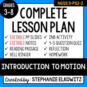 3-PS2-2 Introduction to Motion Lesson