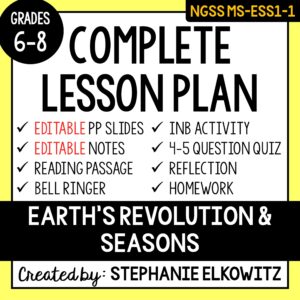 MS-ESS1-1 Earth’s Revolution and Seasons Lesson
