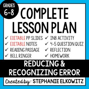 Reducing and Recognizing Error Lesson