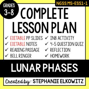MS-ESS1-1 Lunar Phases Lesson