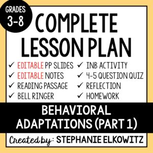 Behavioral Adaptations Part 1 Lesson