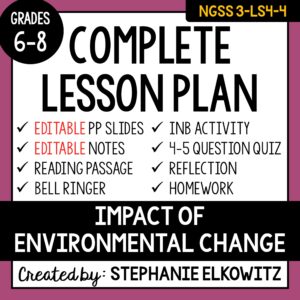 3-LS4-4 Impact of Environmental Change Lesson