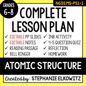 MS-PS1-1 Atomic Structure Lesson
