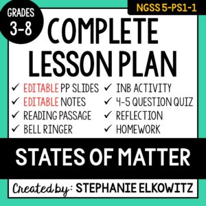 5-PS1-1 States of Matter Lesson