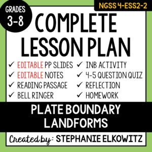 4-ESS2-2 Plate Boundary Landforms Lesson
