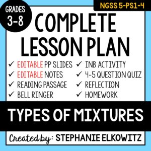 5-PS1-4 Types of Mixtures Lesson