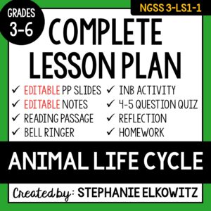 3-LS1-1 Animal Life Cycle Lesson