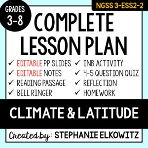 3-ESS2-2 Climate and Latitude Lesson