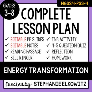 4-PS3-4 Energy Transformation Lesson