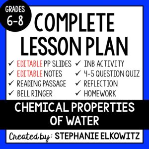 Chemical Properties of Water Lesson