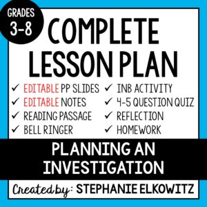 Planning an Investigation Lesson