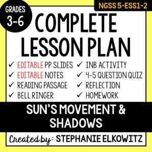 5-ESS1-2 Sun’s Movement and Shadows Lesson