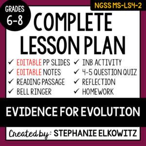 MS-LS4-2 Evidence for Evolution Lesson