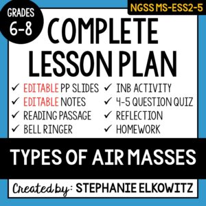 MS-ESS2-5 Types of Air Masses Lesson