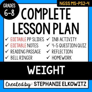 MS-PS2-4 Weight Lesson