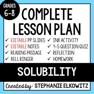 Solubility Lesson