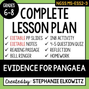 MS-ESS2-3 Evidence for Pangaea Lesson