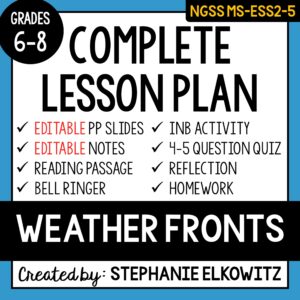 MS-ESS2-5 Weather Fronts Lesson
