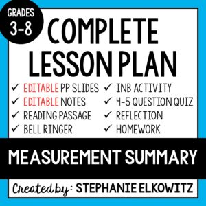 Measurement Summary Lesson