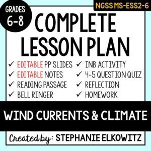 MS-ESS2-6 Wind Currents and Climate Lesson