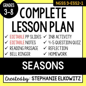 3-ESS2-1 Seasons Lesson