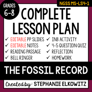 MS-LS4-1 The Fossil Record Lesson