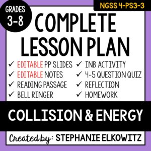 4-PS3-3 Collisions and Energy Lesson